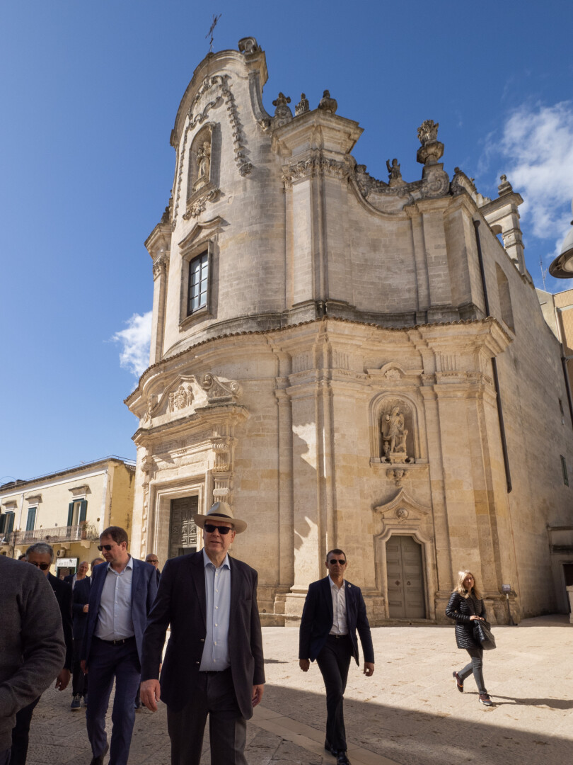 Albert de Monaco à Matera, en Italie, en avril 2022.